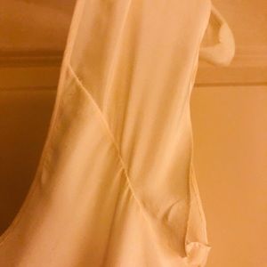 Ivory silk dress with matching slip knee length